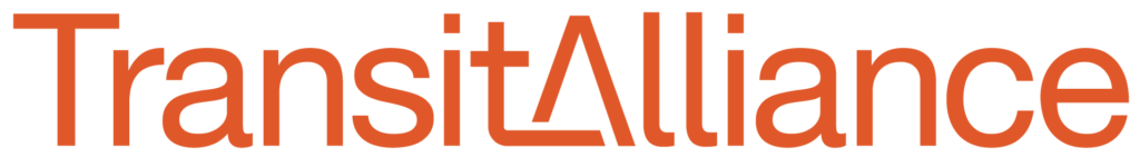 Transit Alliance logo: The name in orange typography